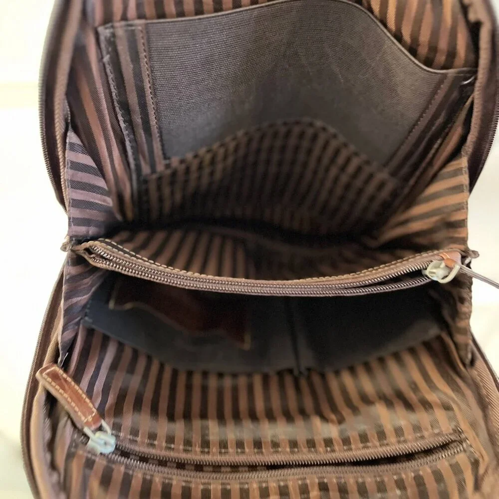 Jack Georges Dark BrownVoyager Leather Travel Convertible Backpack/Crossbody Bag - Picture 2 of 14